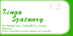 kinga szatmary business card